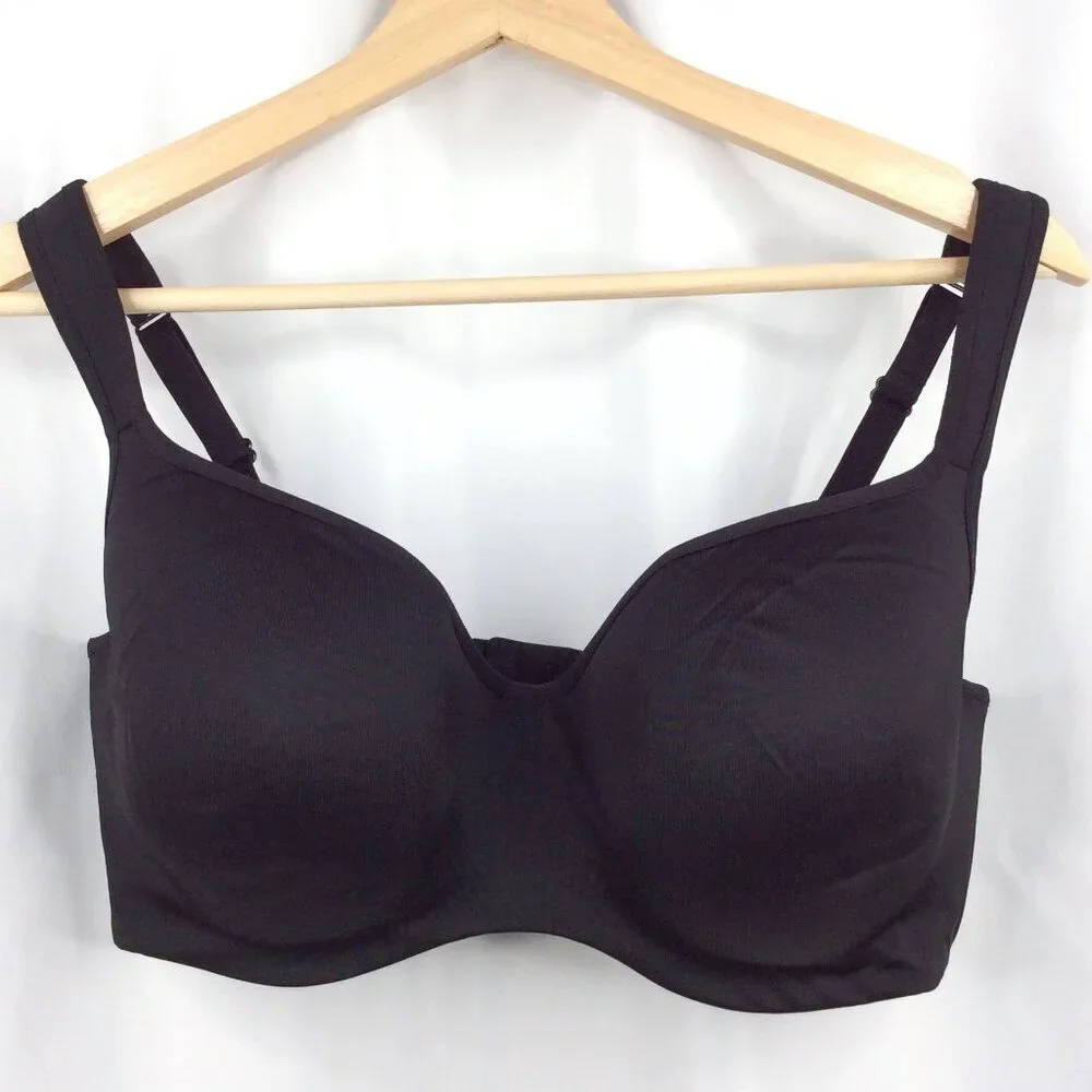 Lane‎ Bryant Cacique Smooth T-Shirt Bra 40DDD Black Comfort Straps Lightly Lined